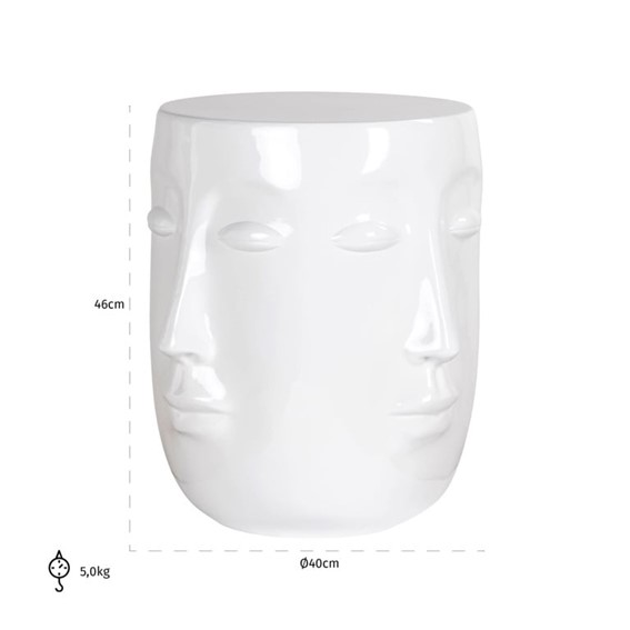 Stolik CHRISTY Fi40cm Biały