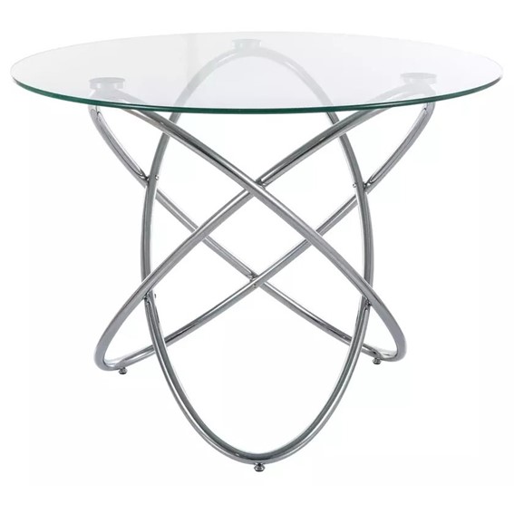 Stół Okrągły ORBIT fi100 Transparentny/Chrom