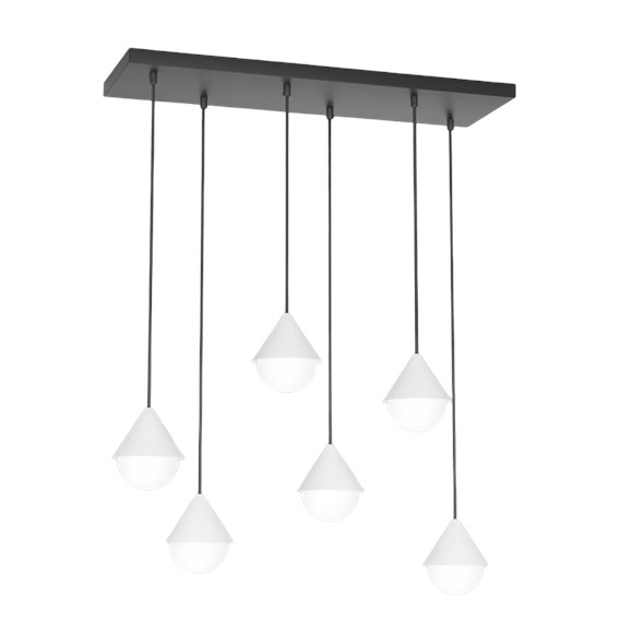 Lampa Wisząca GIRO 6 Czarny/Biały