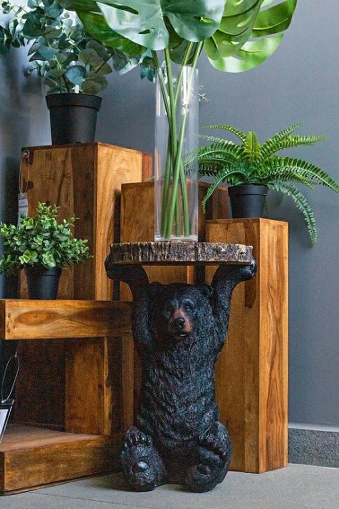 Stolik BEAR Czarny/Drewniany