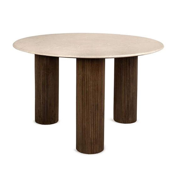 Stół Jadalniany RAGNO Fi120cm Beżowy/Brązowy