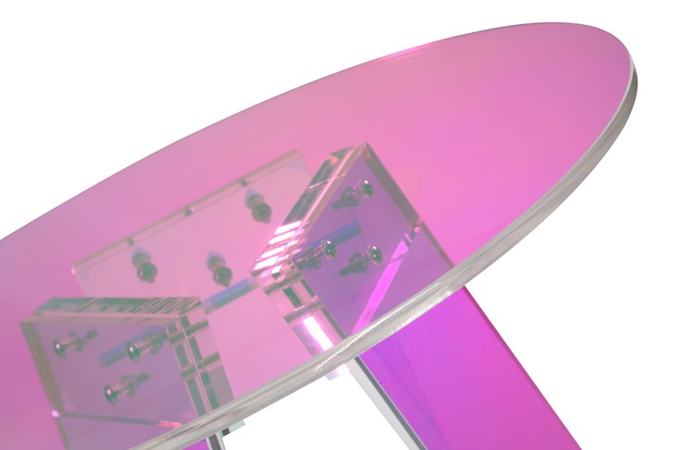 Stolik MODIG M75-60 fi60 Wielokolorowy/Transparentny