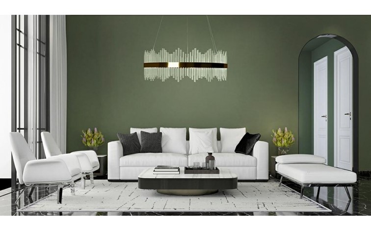 Lampa Wisząca FLORENS 60 Złoty/Transparentny