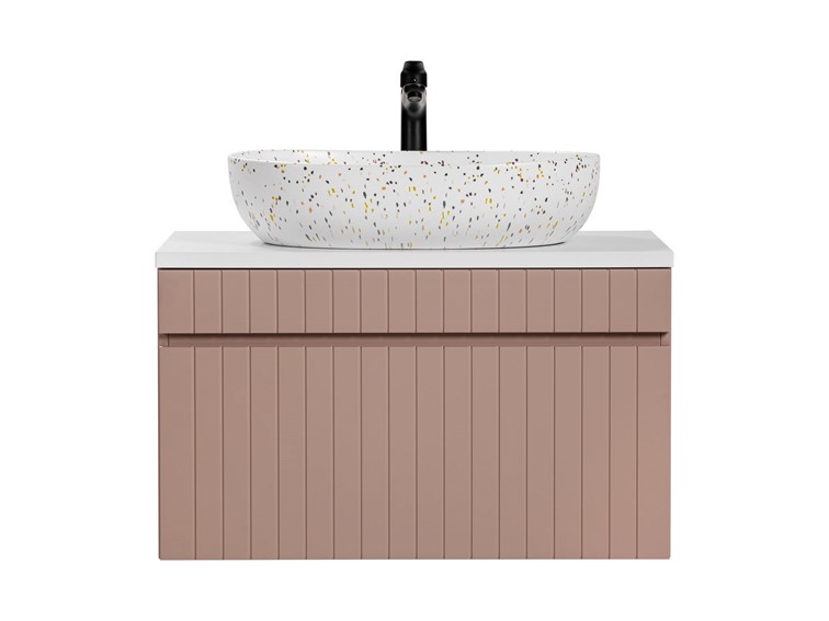 Zestaw ICR B LILI-MW21 80cm (Szafka + Blat + Umywalka) Różowy/Biały