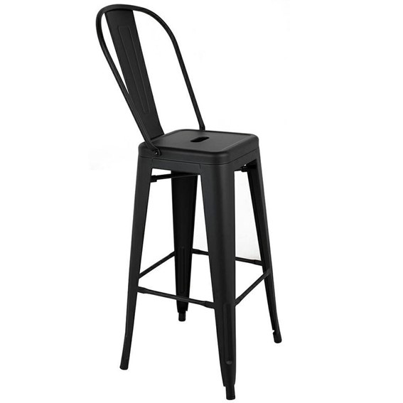 Krzesło Barowe TOWER BIG BACK 76 Czarny