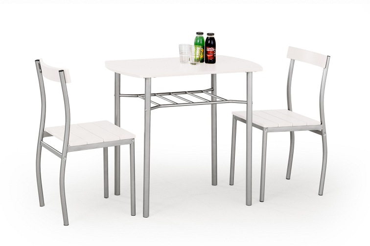 Zestaw Stół + 2 Krzesła Lance 50x82x75 Biały