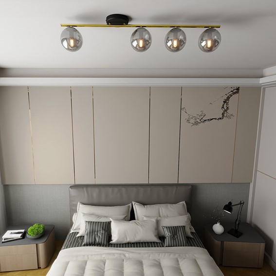 Lampa Sufitowa MONZA 4 Czarny/Grafitowy