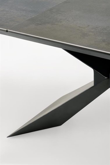 Stół Rozkładany LUCIANO (180-230)x90 cm Niebieski Marmur/Czarny