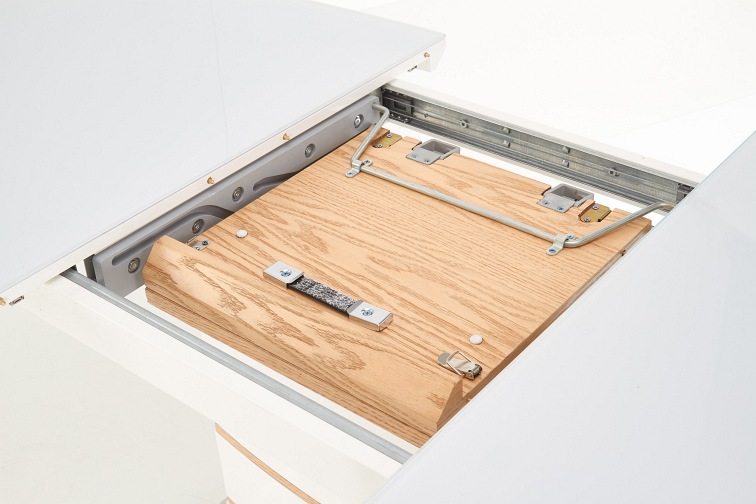 Stół Rozkładany TORONTO (180-140)x80 Biały/Dąb Złoty