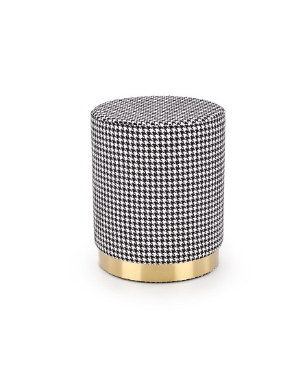 Pufa Aruna 36x44 Czarny/Biały/Złoty