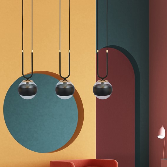 Lampa Wisząca GLAM 3 STRIPE Czarny