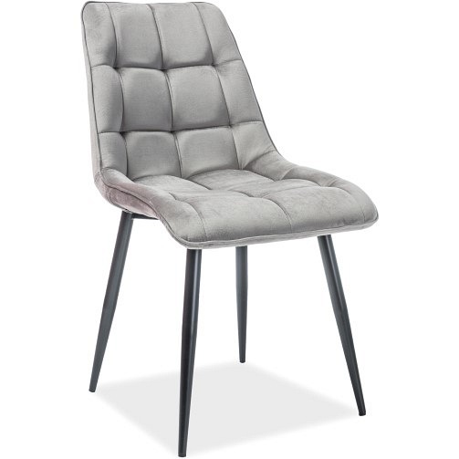 Zestaw 2x Krzesło CHIC Velvet Czarny/Szary Bluvel 14