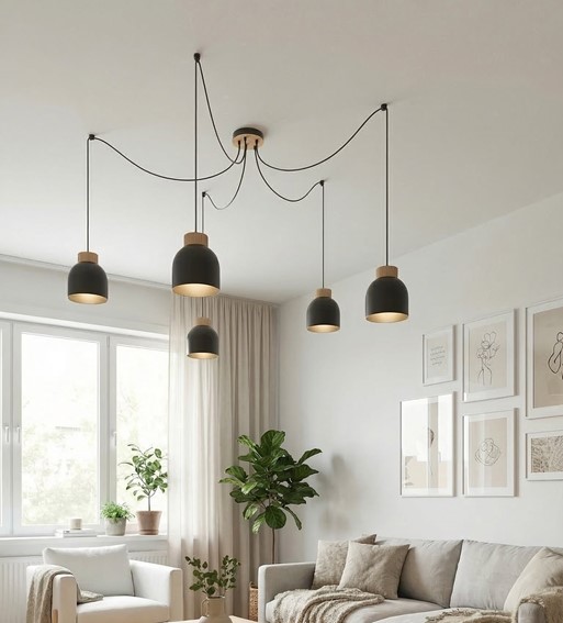 Lampa Wisząca KRU 5 Czarny