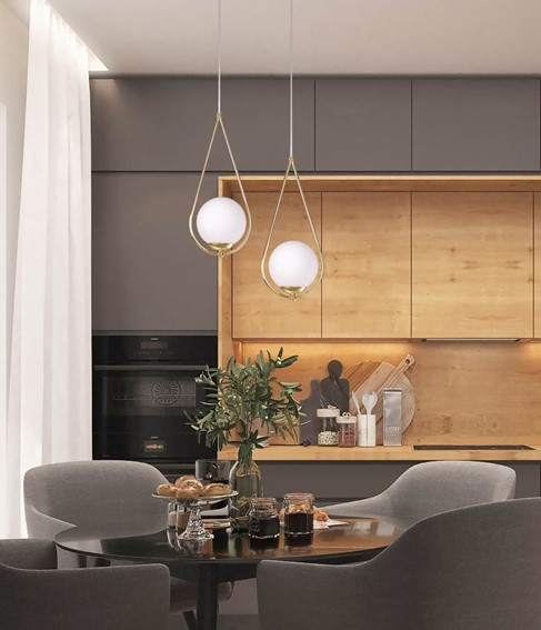 Lampa Wisząca NEVE GOLD K-4776 Mosiądz