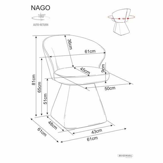 Krzesło NAGO Noelle Szary/Czarny Mat