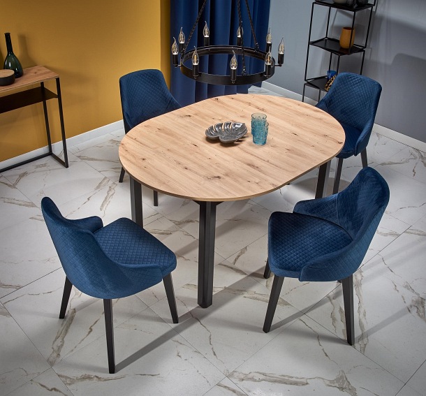 Stół Rozkładany RINGO (102-142)x102 Czarny/Dąb Artisan