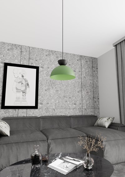 Lampa Wisząca LUNARO 1S Czarny/Zielony