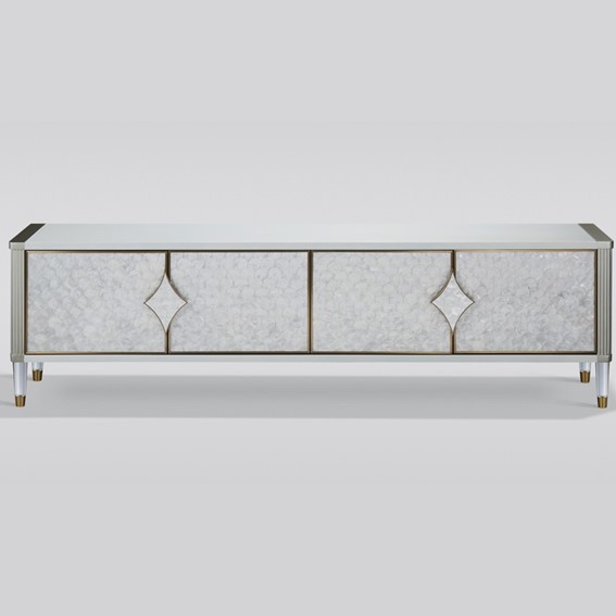 Komoda RTV STILIG ST201 Biały/Złoty