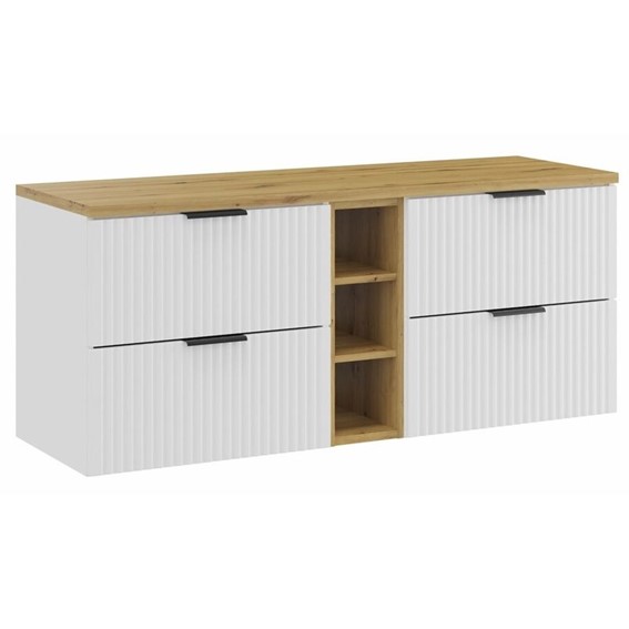 Zestaw Meblowy ADEL 140cm Biały Mat/Dąb Artisan