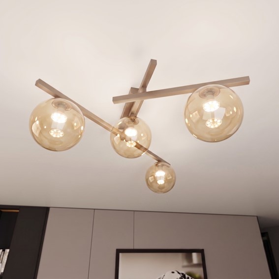 Lampa Sufitowa SMART 4 Beżowy/Miodowy