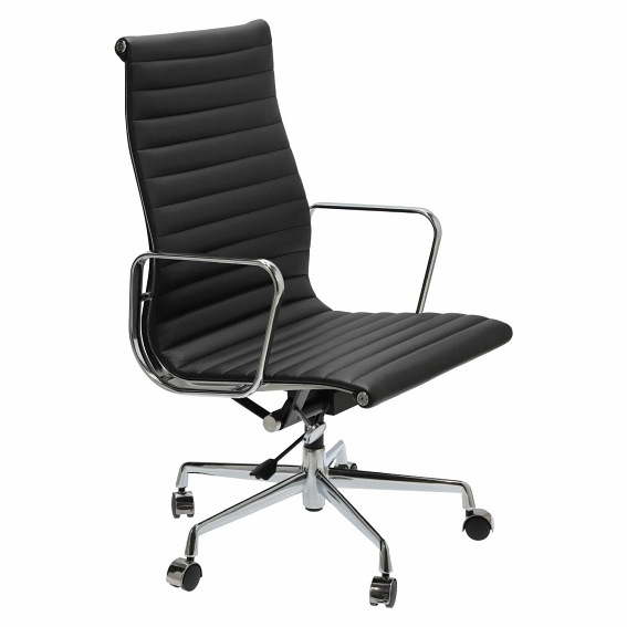 Fotel Biurowy CH1191T Czarna Skóra/Chrom