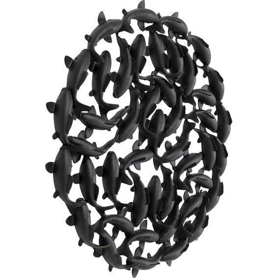 Dekoracja Ścienna SCHOOL OF KOI 160cm Czarny