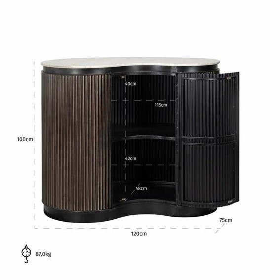 Stolik Barowy MAYFIELD Beżowy/Brązowy