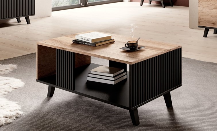 Ława Random Law-1 Dąb Wotan/Czarny