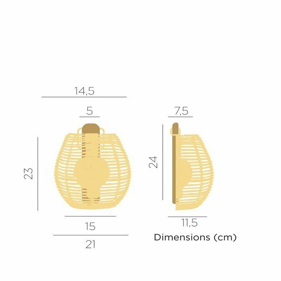 Lampa Ścienna BOSSA 25 WALL IN&OUT BATTERY Naturalny