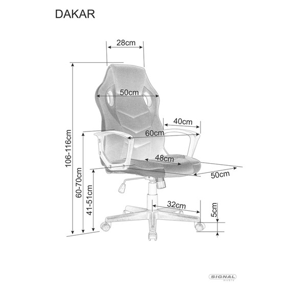 Fotel Obrotowy DAKAR Czarny/Niebieski