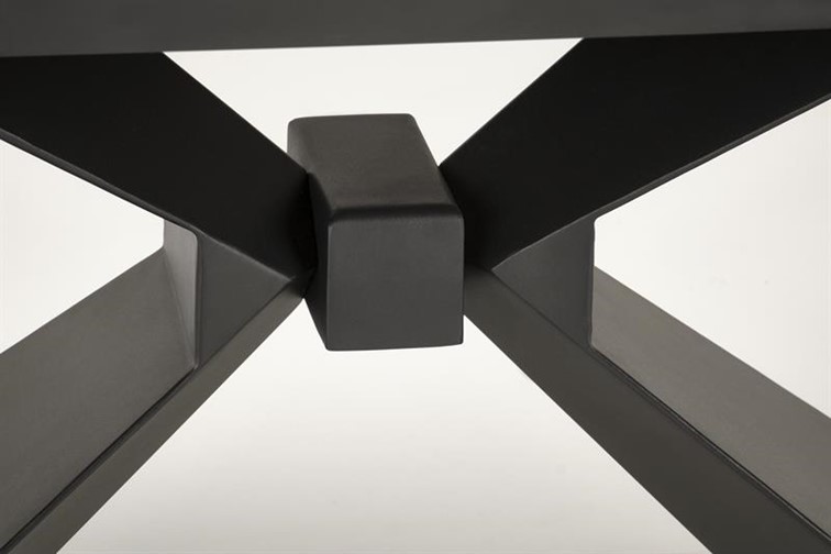 Stół Rozkładany LUCIANO (180-230)x90 cm Niebieski Marmur/Czarny