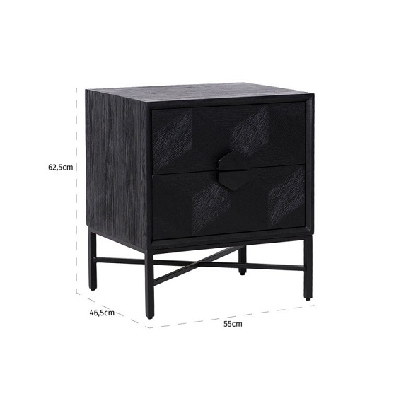 Komoda BLAX - 2 szuflady Czarny