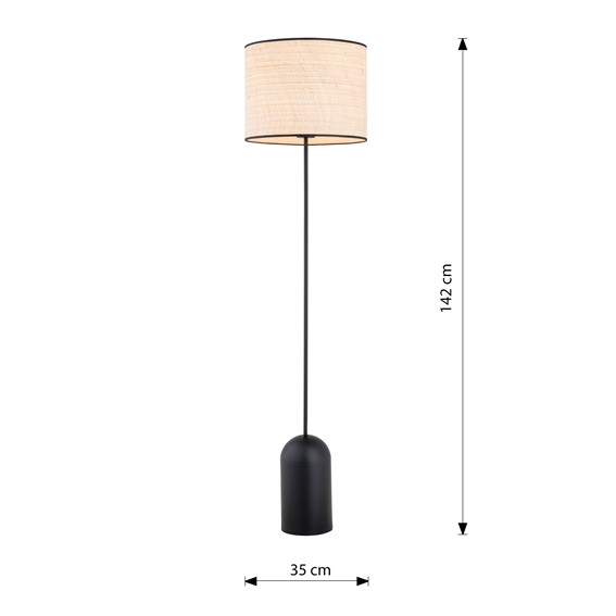 Lampa Podłogowa ASPEN LP1 Czarny/Naturalny