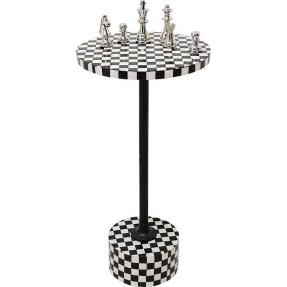 Stolik DOMERO CHESS Fi25cm Biały/Czarny