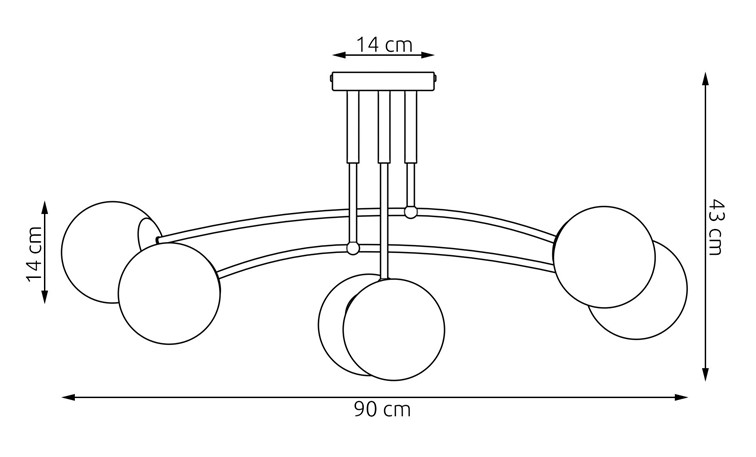 Lampa Sufitowa PREGOS 6 Beżowy/Miodowy