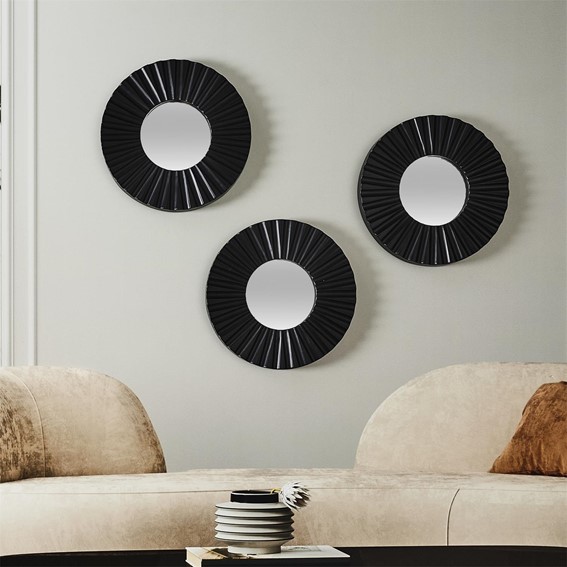 Zestaw 3 Luster Origami Czarny