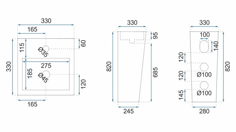 Umywalka Wolnostojąca KAMILA Czarny