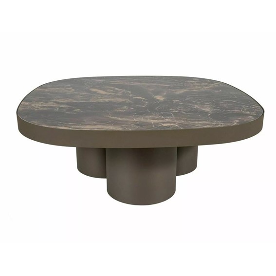 Ława STELLA A 100x100cm Czarny Połysk/Miedziany