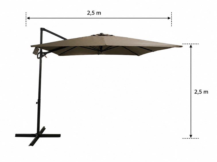 Parasol Ogrodowy VENTO 2.5m Beżowy