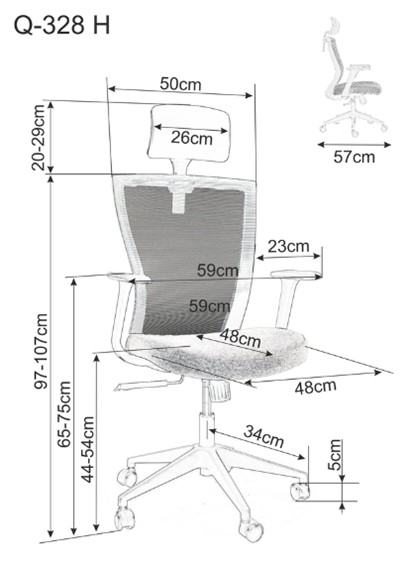 Fotel Obrotowy Q-328H Czarny/Niebieski
