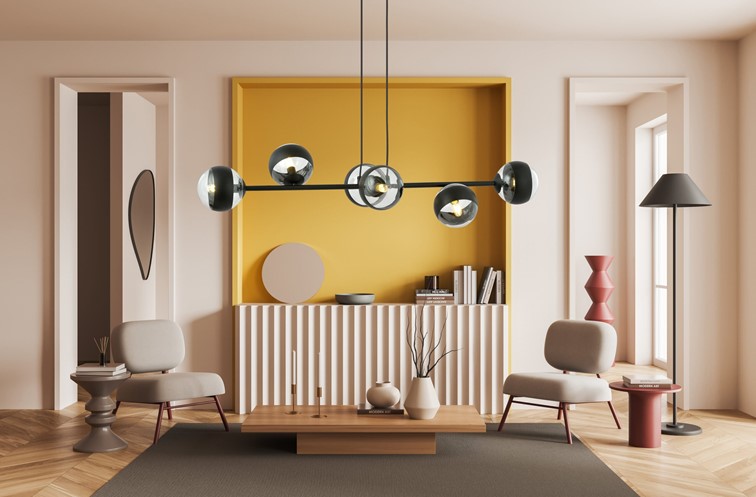 Lampa Wisząca ROSSI 6 STRIPE Czarny