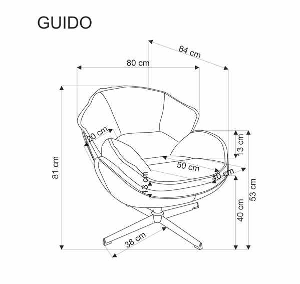 Fotel Wypoczynkowy GUIDO Musztardowy
