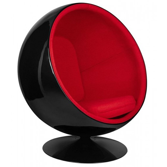 Fotel BALL BLACK Czarny/Czerwony