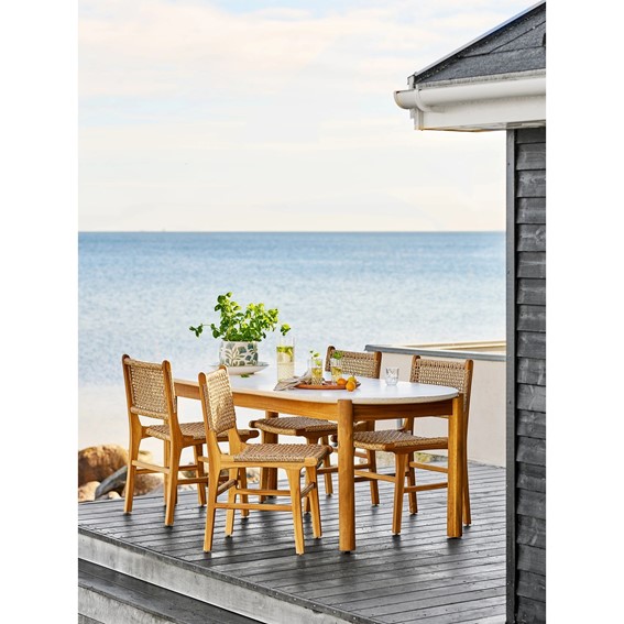 Stół Owalny TERRACINA 210x95cm Biały/Naturalny