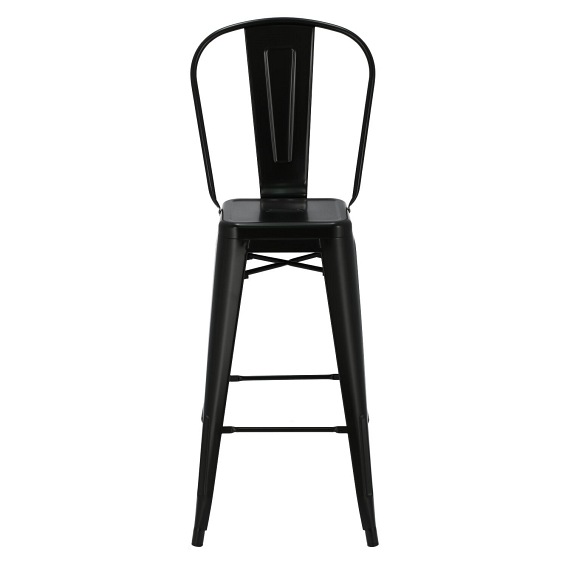 Hoker PARIS BACK Short 75cm czarny insp.Tolix