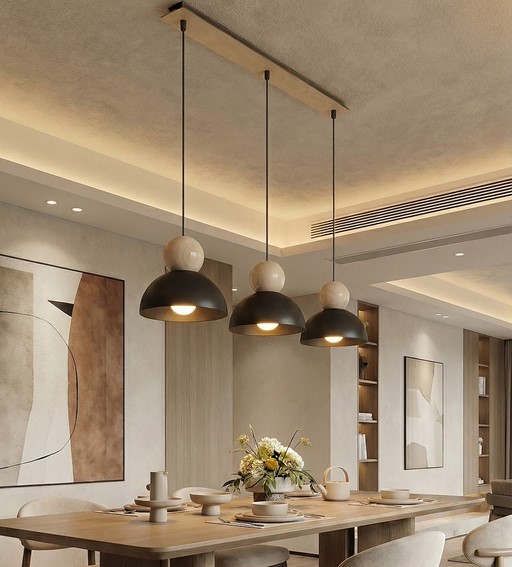 Lampa Wisząca KAKI 3 Czarny