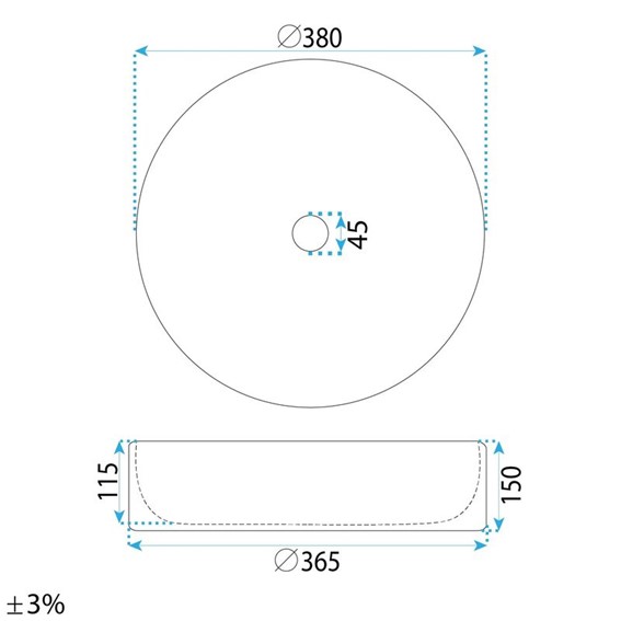 Umywalka Nablatowa DUO Biały