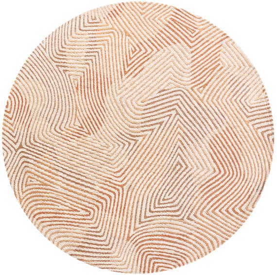 Dywan CORAL Indian Sand Round 9800 240x240 cm Beżowy/Pomarańczowy