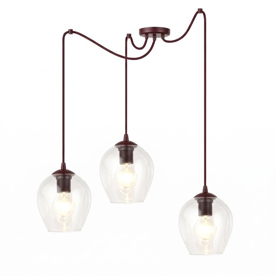 Lampa Wisząca LEVEL 3 Burgundowy/Transparentny