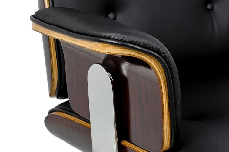 Fotel biurowy LOUNGE BUSINESS Czarny Skóra Naturalna Sklejka Rózana